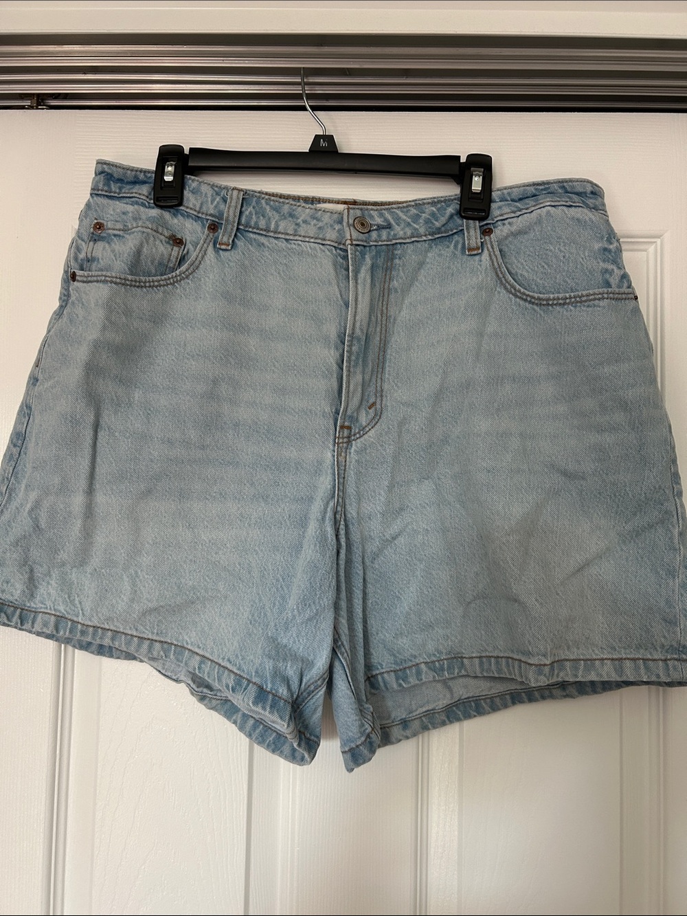 Abercrombie & Fitch Light Blue Denim High-Waist Shorts